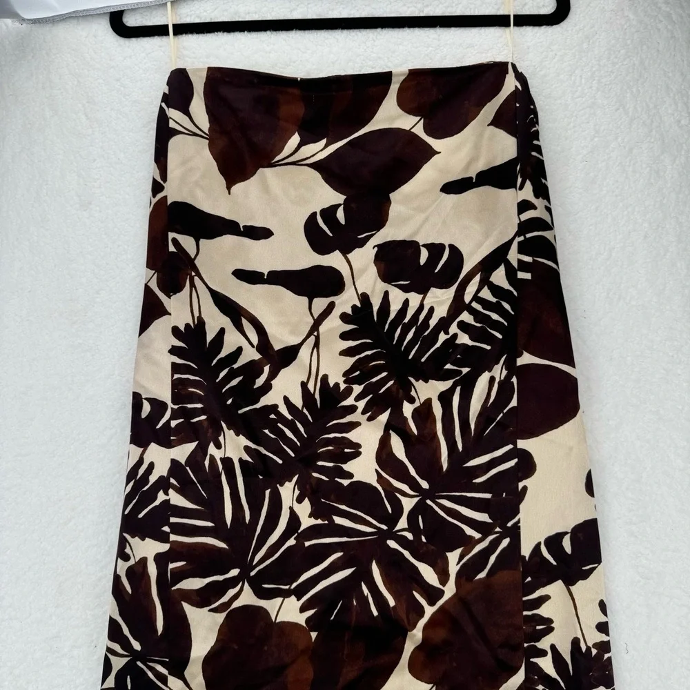 Nicholas The Label Axelie Strapless Tube Gown Dark Chocolate Segovia Print Sz 2 - Picture 3 of 13